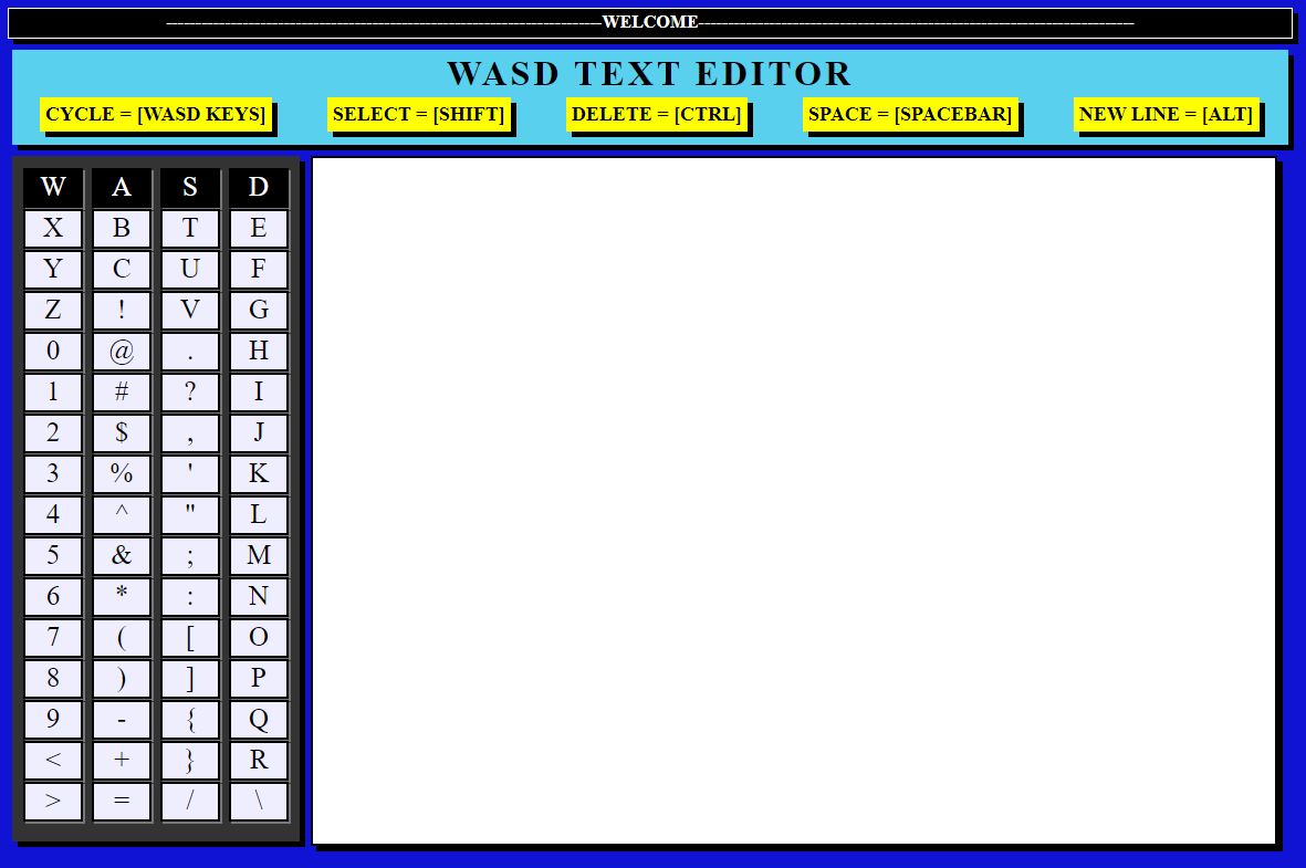THE ‘WASD’ TEXT EDITOR - GBRL.STUDIO
